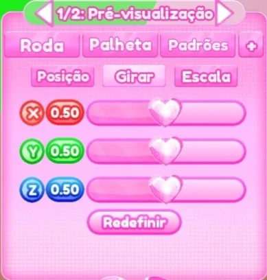 ajuste de girar do passo 1