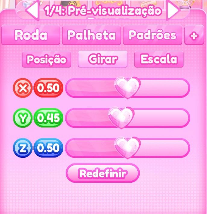 ajuste de girar do passo 1