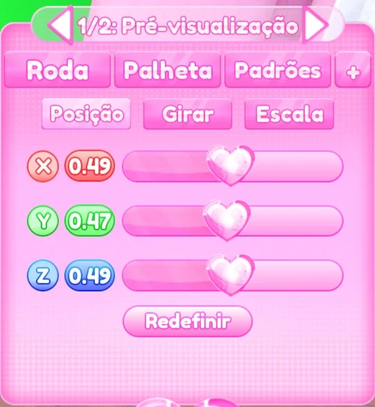 ajuste de posição do passo 1